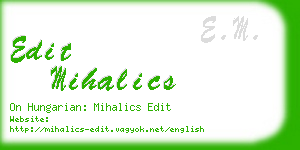 edit mihalics business card